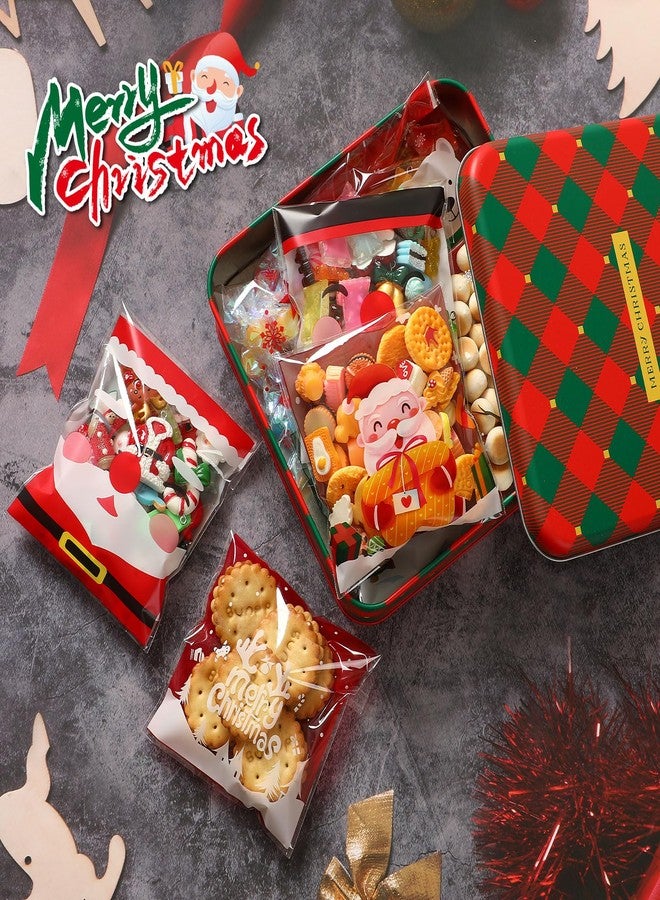 FEBSNOW 450 PCS Christmas Self-adhesive Candy Cellophane Bags Treat Cookie Bags for Christmas Holiday Party Favor Gift Decoration Supplies (9 Patterns) - Image 4